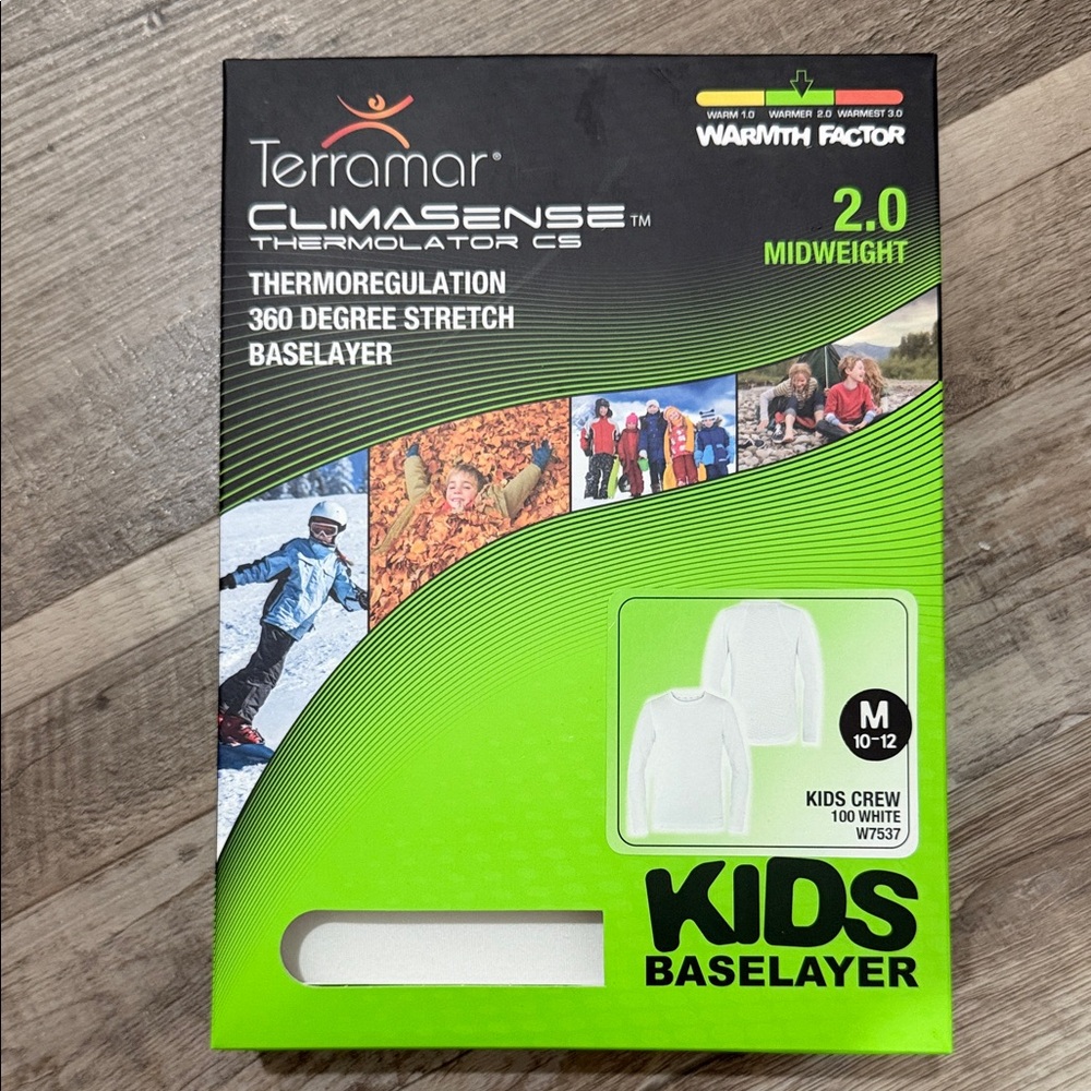 Terramar Kids Crew Baselayer Midweight Shirt W7537 - (M 10-12)
